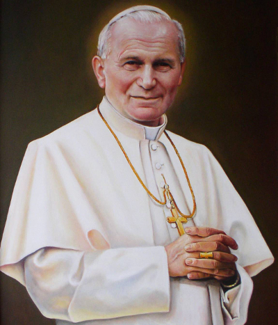 Imagem de pintura a óleo retratando o Papa João Paulo segundo